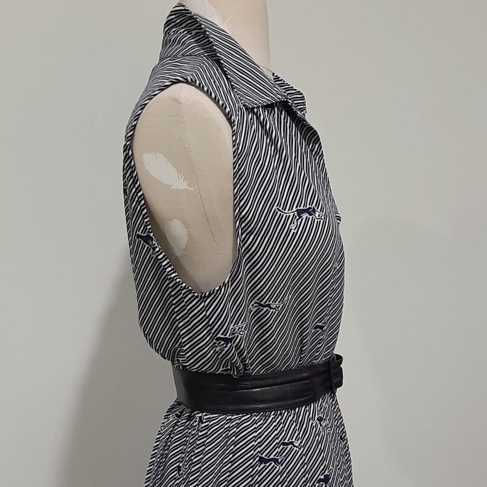 Vintage Blue and White Fit and Flare Dress | Size 12/14 - Picture 5 of 11